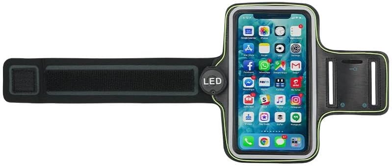 BoxWave Case Compatible with Sony Walkman NW-ZX707 - JogBrite Sports Armband, High Visibility Safety Light LED Runners Armband - Bold Orange - Image 3